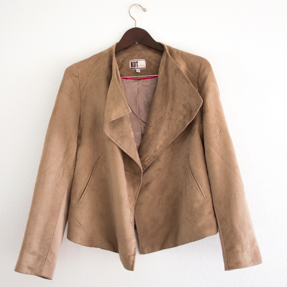 NWOT Jacket Microsuede Open, Tan